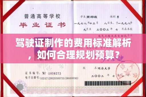 雷山驾驶证制作的费用标准解析，如何合理规划预算？